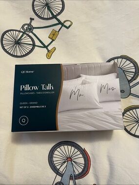 7/$20 Pillow Talk Queen Pillowcase Set by - White (Set of 2) 7/$20